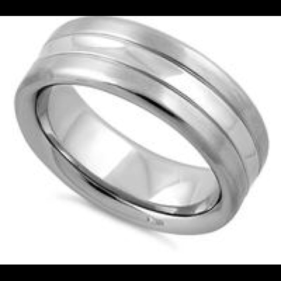 Other - Stainless Steel Center Polished Double Groove Satin Finish Band Ring